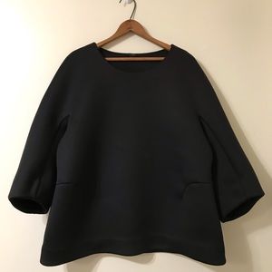 COS Black Structure Ballon Short Sleeve Shirt